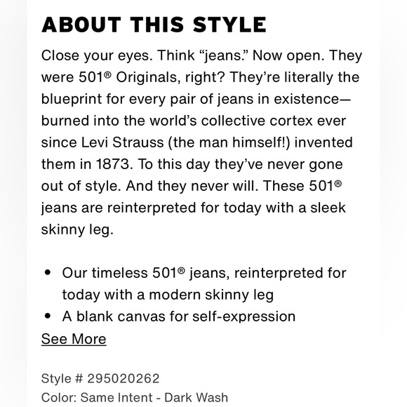 Levi's® Premium
501® SKINNY WOMEN'S JEANS - Picture 4 of 8